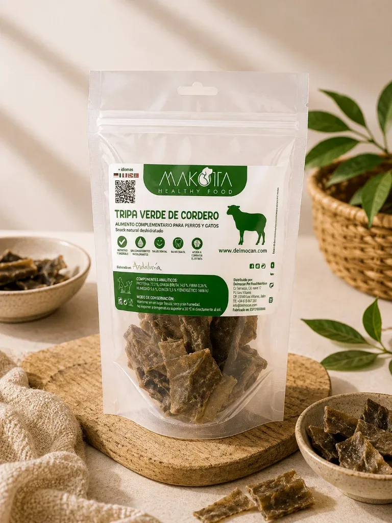 Tripa verde para perros — snack natural deshidratado de un solo ingrediente