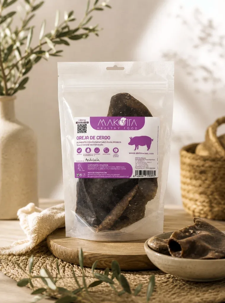 Oreja de cerdo para perros — snack natural deshidratado de un solo ingrediente