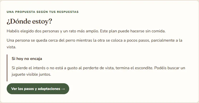 Resultado real de la experiencia completa con respuestas de demostración